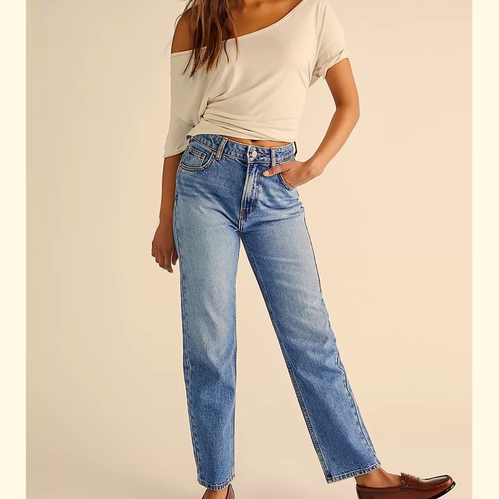 BNWT We The Free Pacifica High Rise Slim Straight Leg 28
